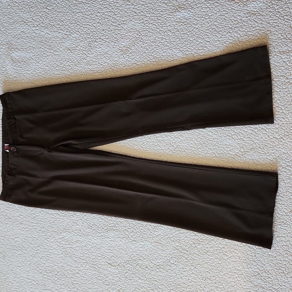 Vintage Y2K 90's Retro Check It Out Flare Leg High-rise Chocolate Brown Slacks